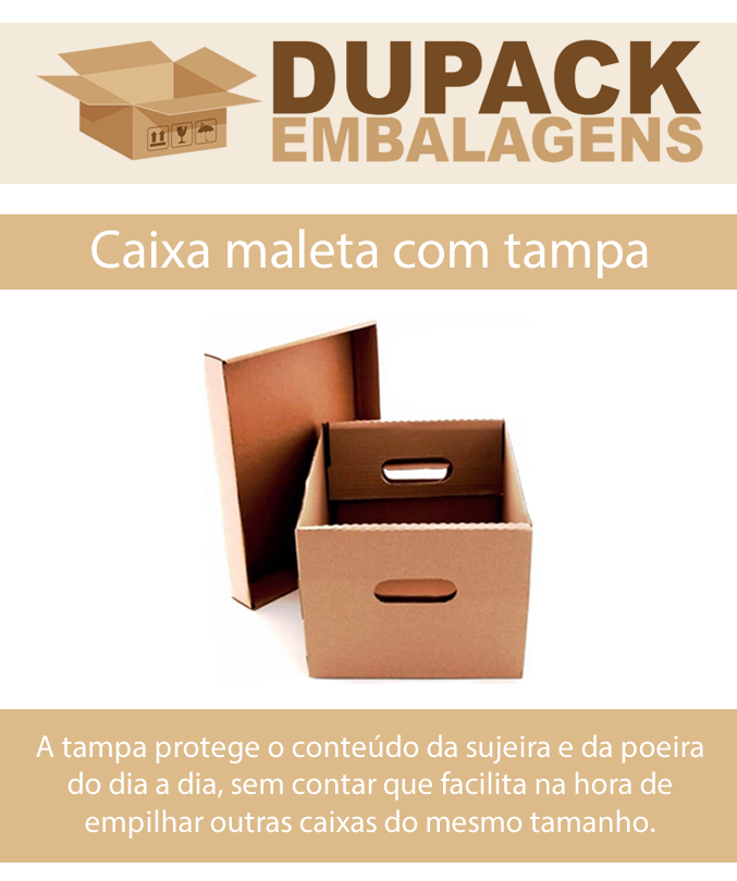 Caixa maleta com tampa